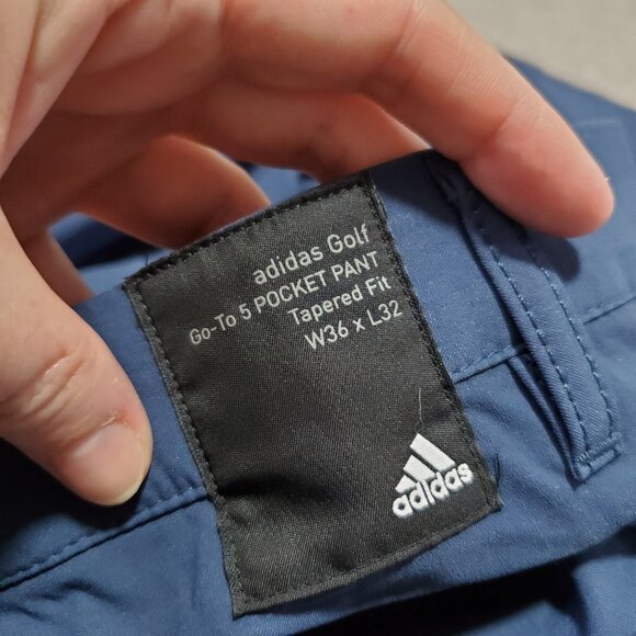 ADIDAS Go-To-5 Pocket Golf Pants Stretch DWR Tapered Leg Bllue Men's 36 x 29" - Picture 10 of 16